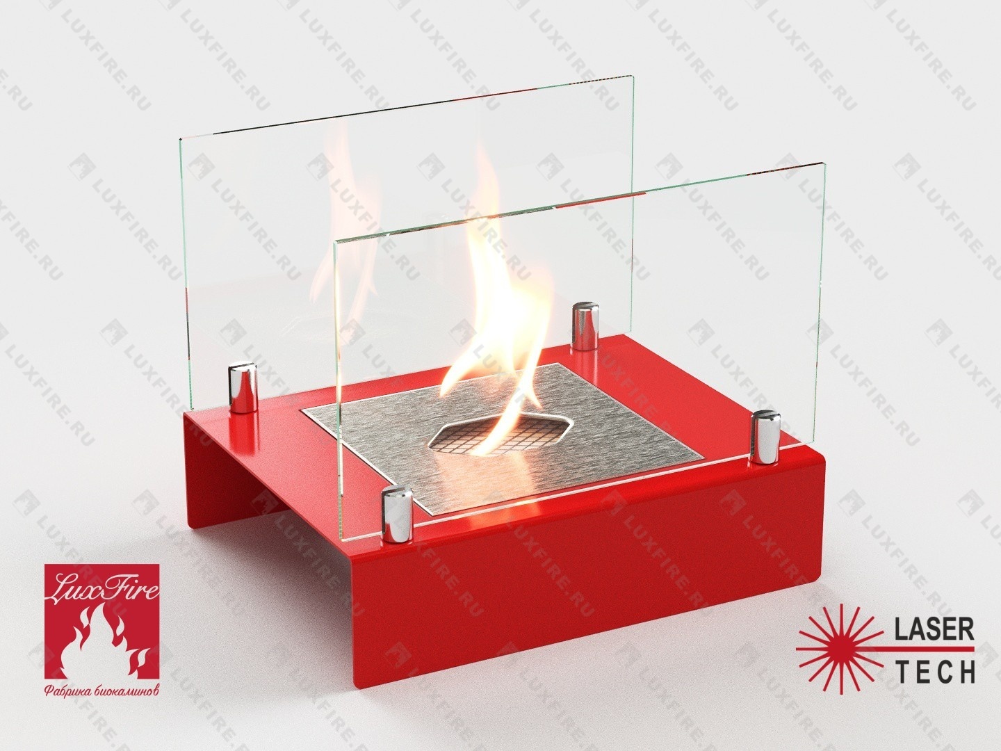 Настольный биокамин Lux Fire "Арлекино" М (красный)