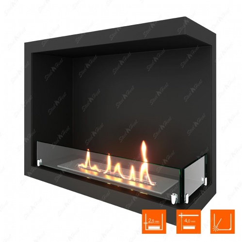 Биокамин угловой SteelHeat Leader 600 правый стекло + стемалит