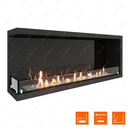 Биокамин угловой SteelHeat Leader 1200 левый стекло + стемалит