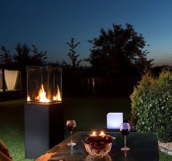 Газовый нагреватель Kratki PATIO Mini/M/G31/37Mbar/CZ, черное стекло, с ручным управлением