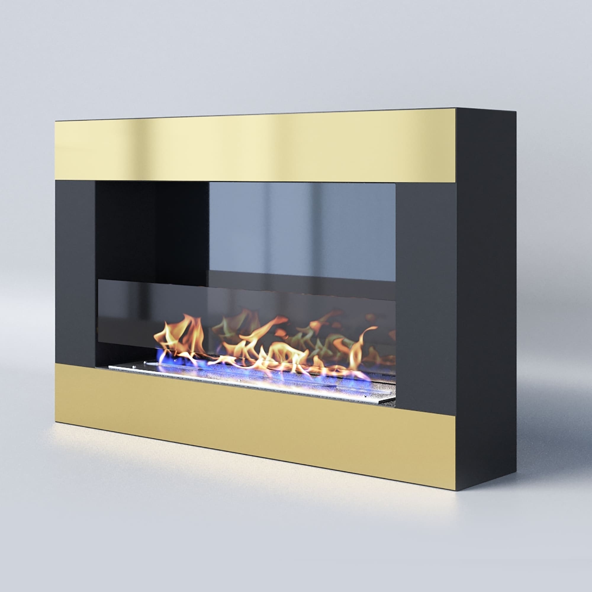 Биокамин "Русский огонь" Голд 800N настенный (высота 500мм.) с защитным стеклом по цене 26 828 руб.