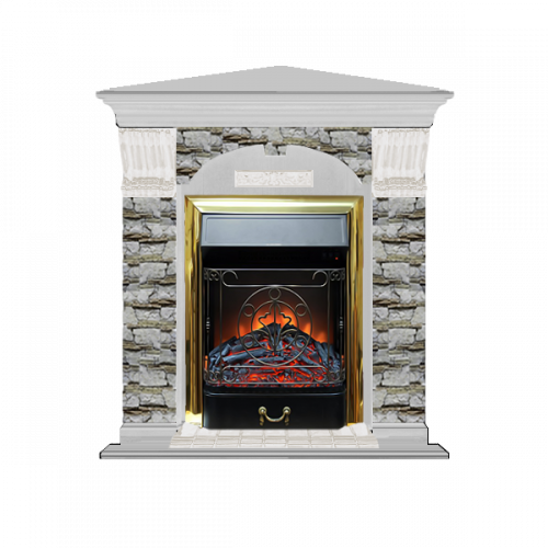 Арочный Алтай угловой (беленый дуб)+Majestic Brass