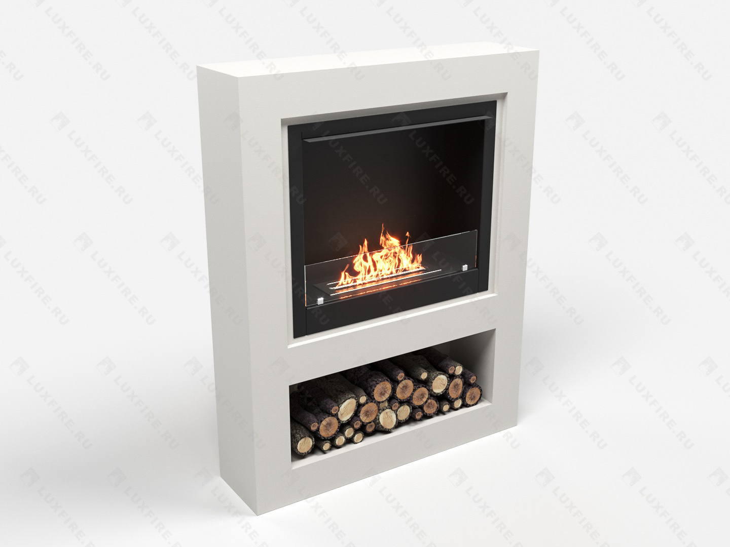 Биокамин Lux Fire с порталом Лукоморье 26, белый по цене 82 433 руб.