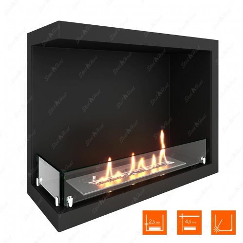 Биокамин угловой SteelHeat Leader 600 левый стекло + стемалит