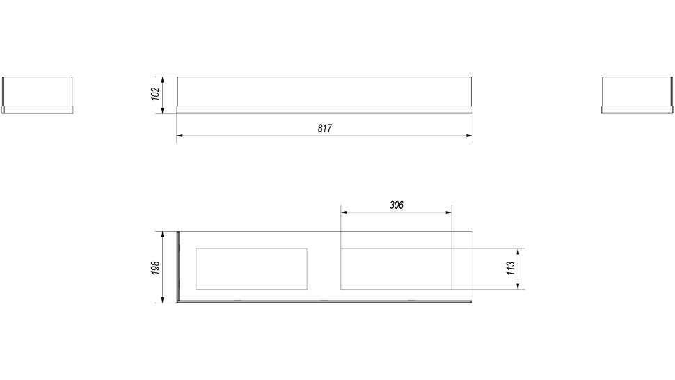 Стекло декоративное для биокамина DELTA/L/900 по цене €195