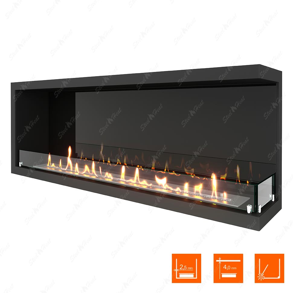 Биокамин угловой SteelHeat Leader 1300 правый стекло + стемалит по цене 64 443 руб.