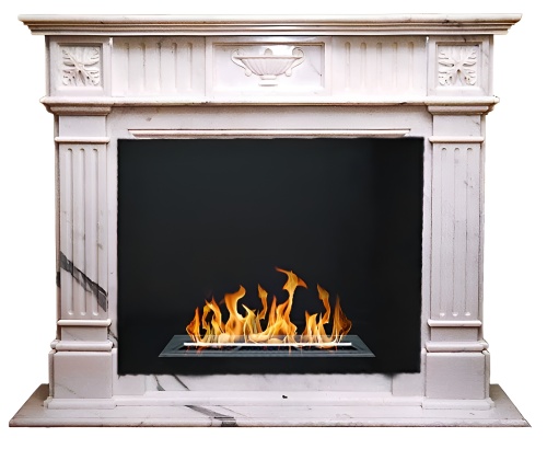 Биокамин в мраморном портале "Русский огонь" Modest