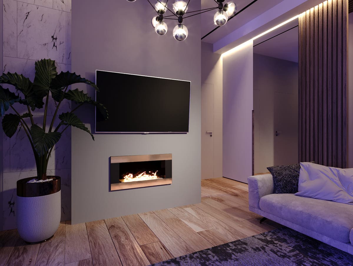 Биокамин "Русский огонь" Голд 800V встраиваемый с декоративным стеклом (стемалитом) по цене 36 600 руб.