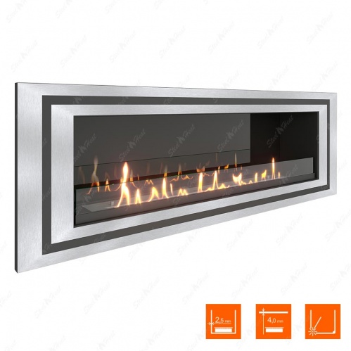 Биокамин SteelHeat LONG-D 1200 XL стекло + стемалит