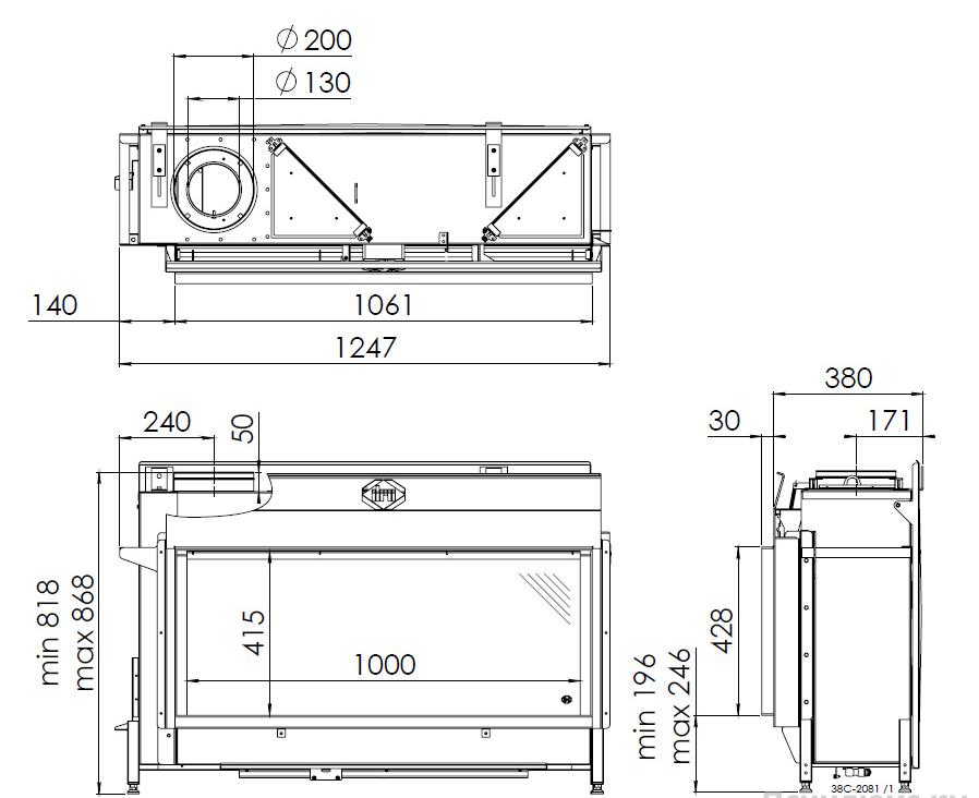 Газовый камин DRU Metro 100XT-41 RCH