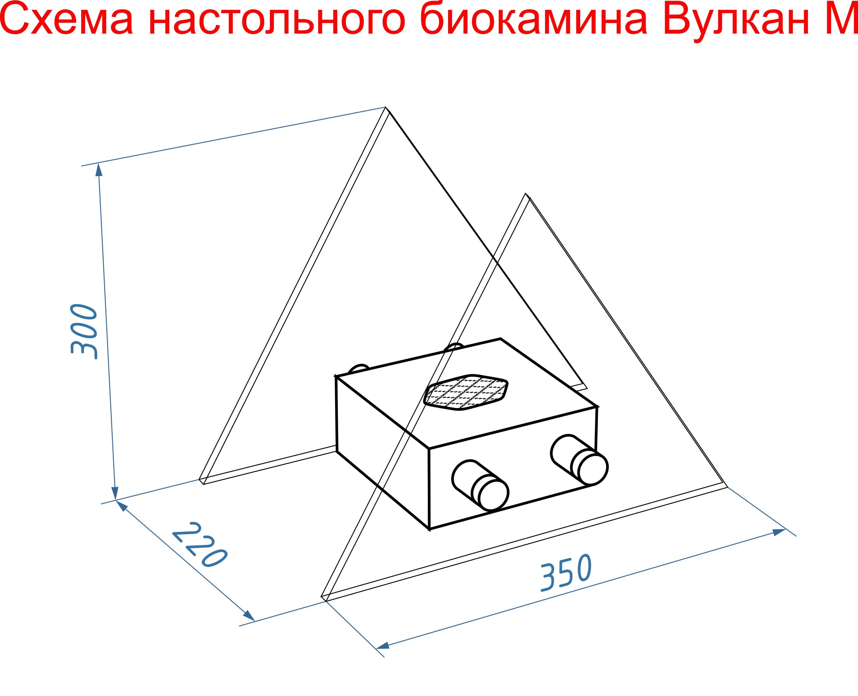 Настольный биокамин Lux Fire "Вулкан" M Чёрный по цене 11 490 руб.