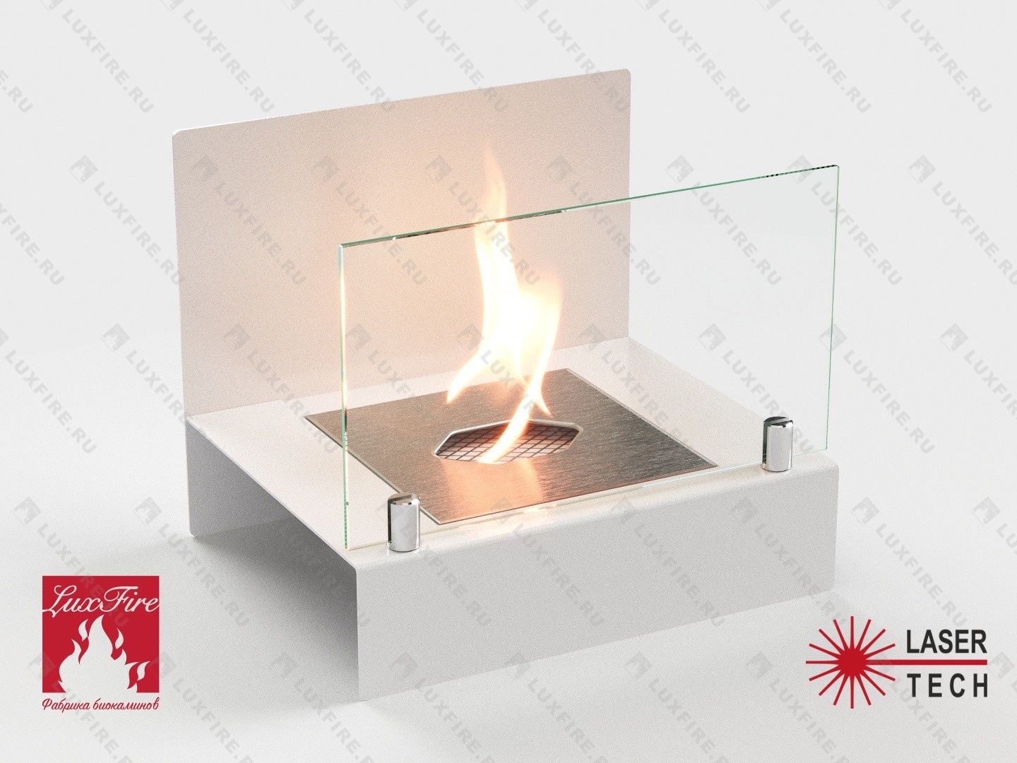 Настольный биокамин Lux Fire "Афиша" М (белый)