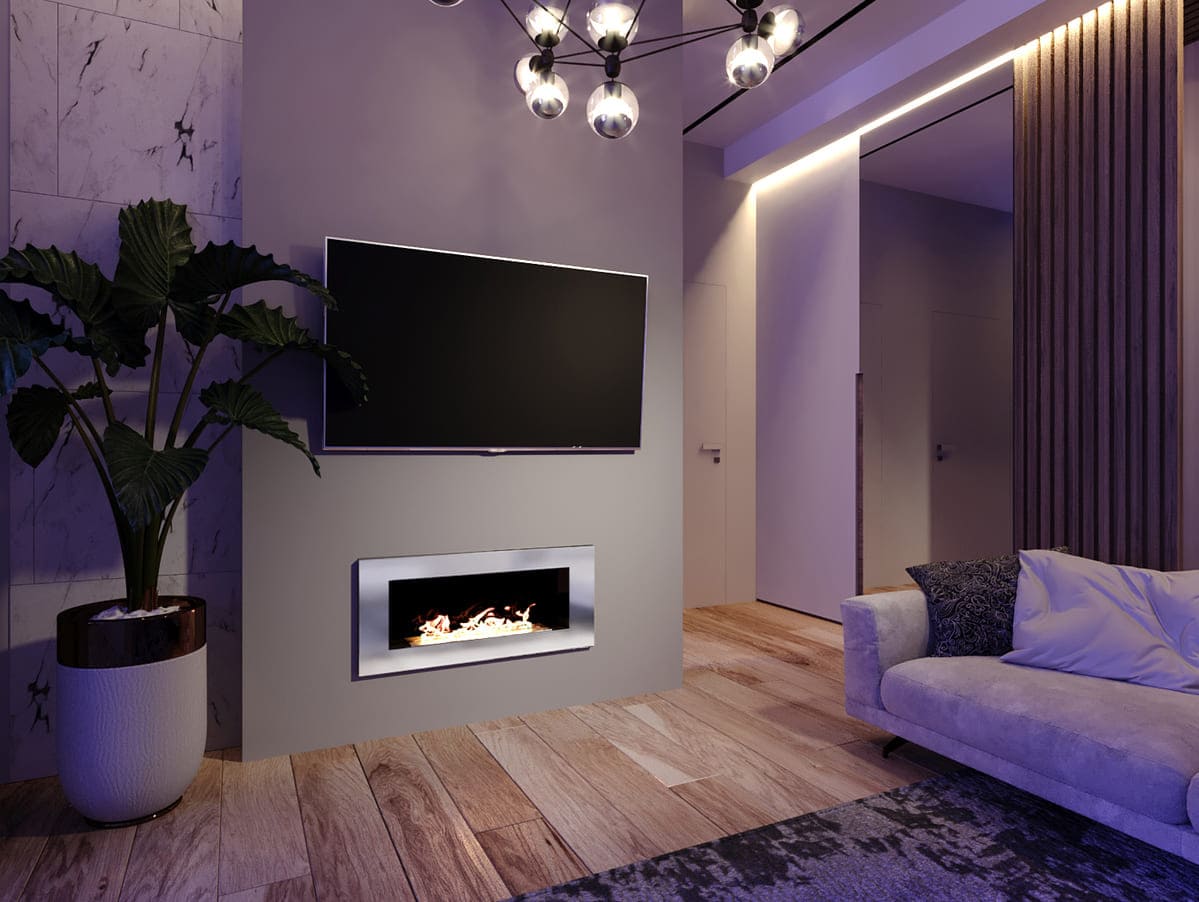 Биокамин "Русский огонь" Хай-тек 900V встраиваемый с защитным и декоративным стеклом по цене 44 100 руб.