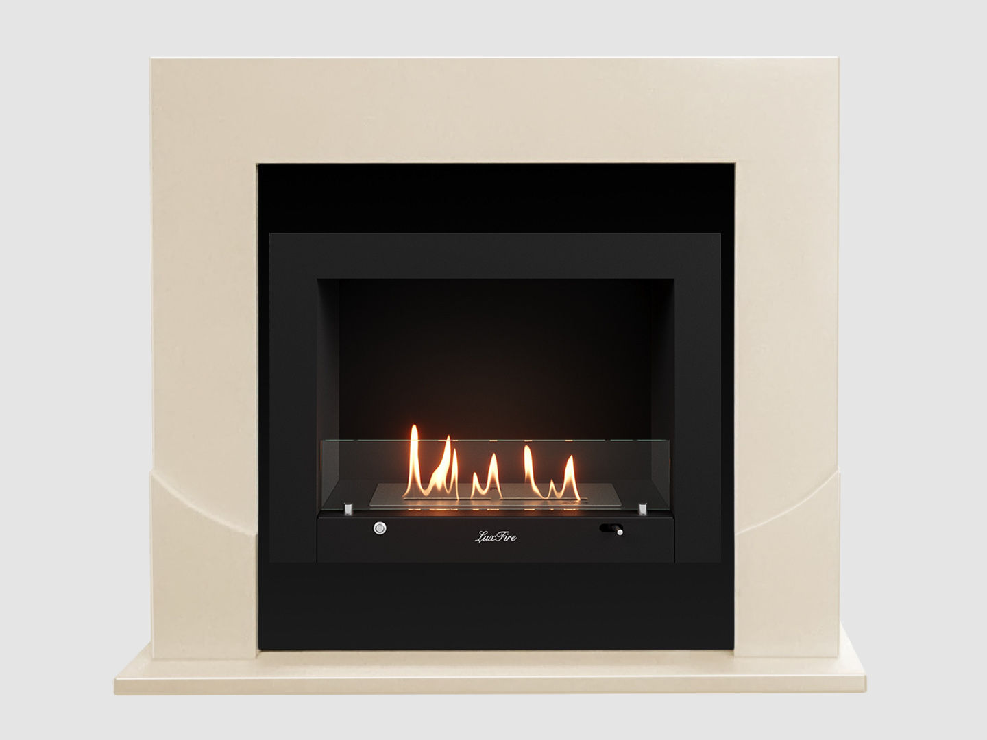 Каминный портал МДФ "Ассен 1200" с биокамином Lux Fire "Фаер Бокс 3 - 30" (бежевый) по цене 99 000 руб.
