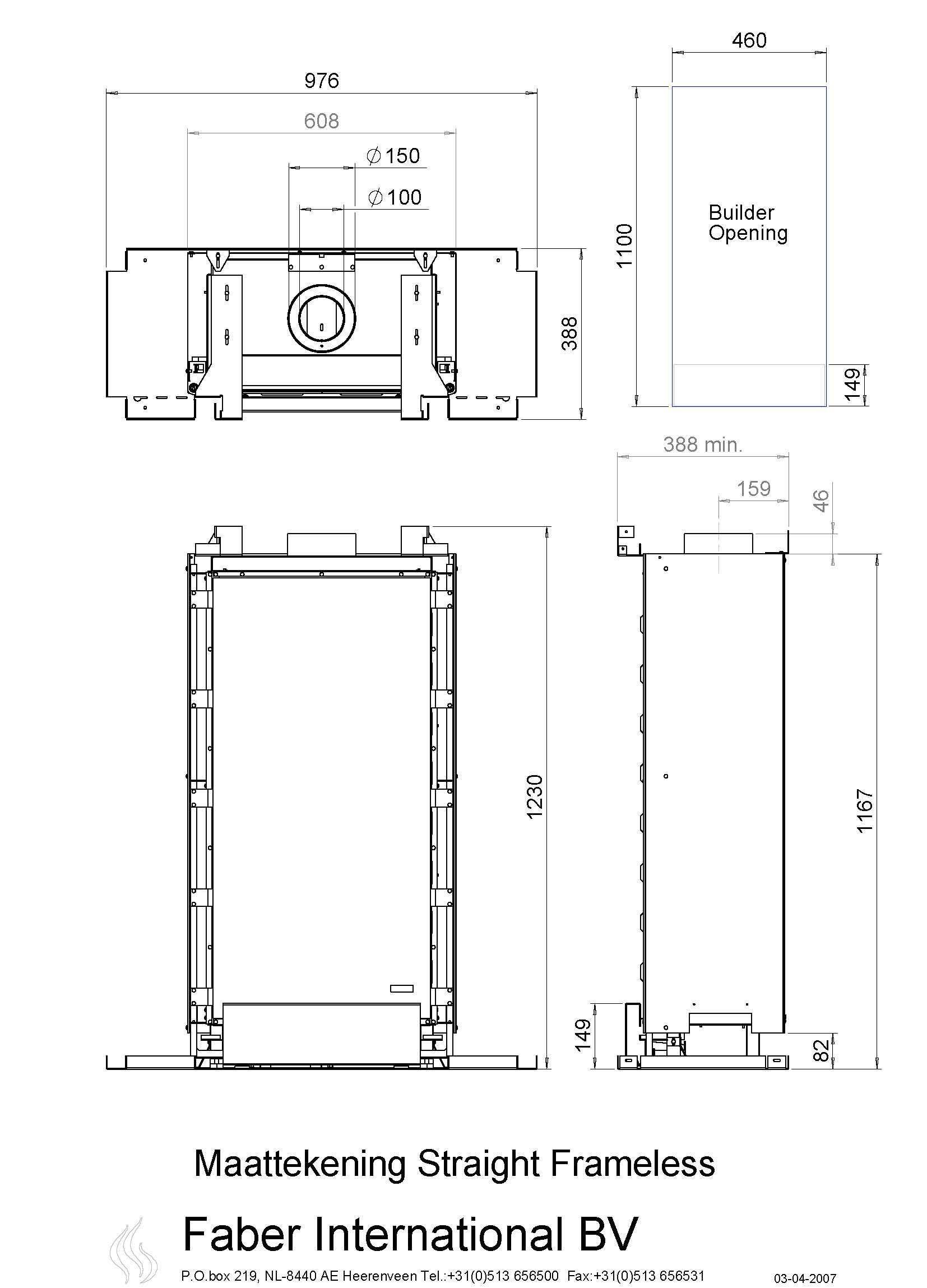Газовый камин Faber Straight Frameless