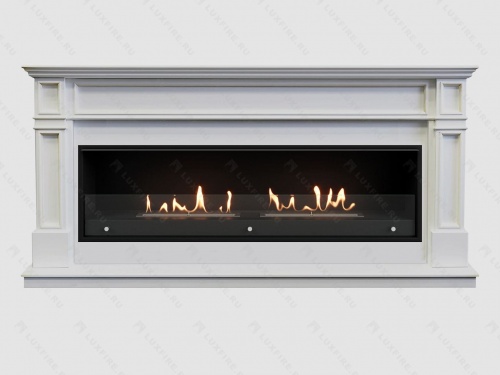 Каминный портал МДФ "Бордо 2000" с биокамином Lux Fire "Фаер Бокс Вега-2" (белый)