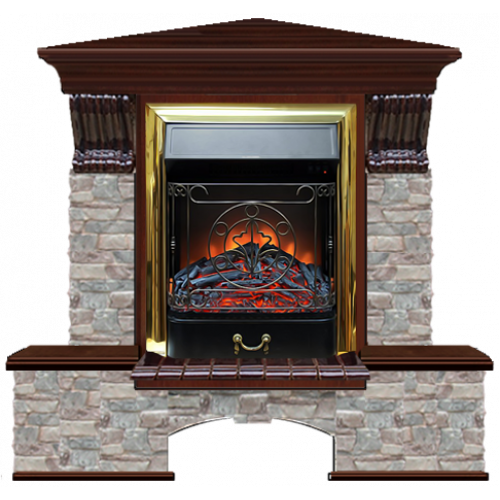 Бостон К Грот цветной угловой (красное дерево)+Majestic Brass