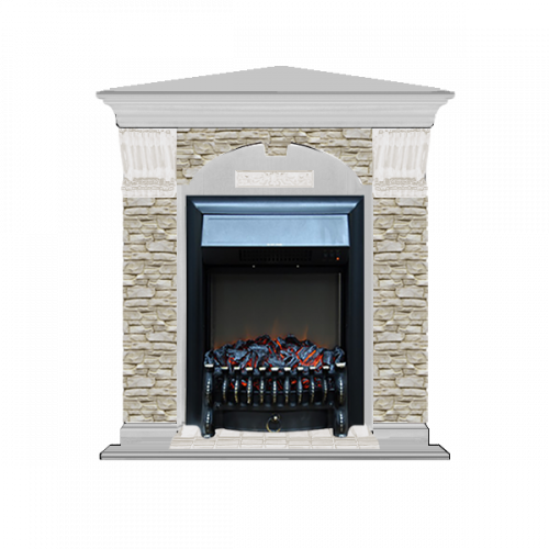 Арочный Грот однотонный угловой (беленый дуб)+Fobos Black