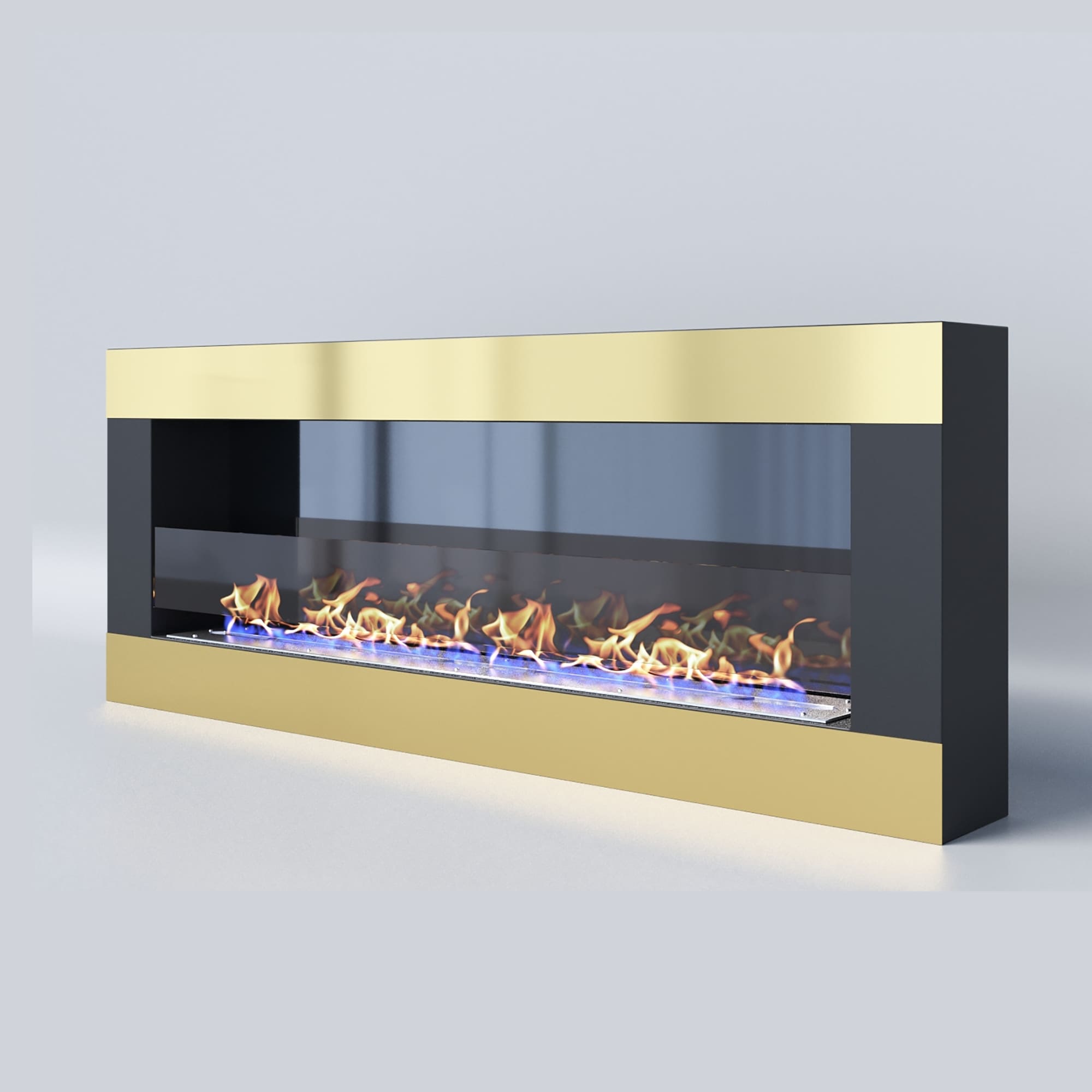 Биокамин "Русский огонь" Голд 1500N настенный с защитным и декоративным стеклом по цене 74 350 руб.