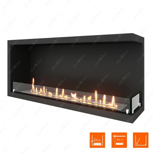 Биокамин угловой SteelHeat Leader 1100 правый стекло