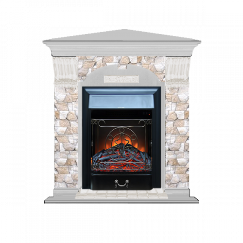 Арочный Арбат угловой (беленый дуб)+Majestic Black