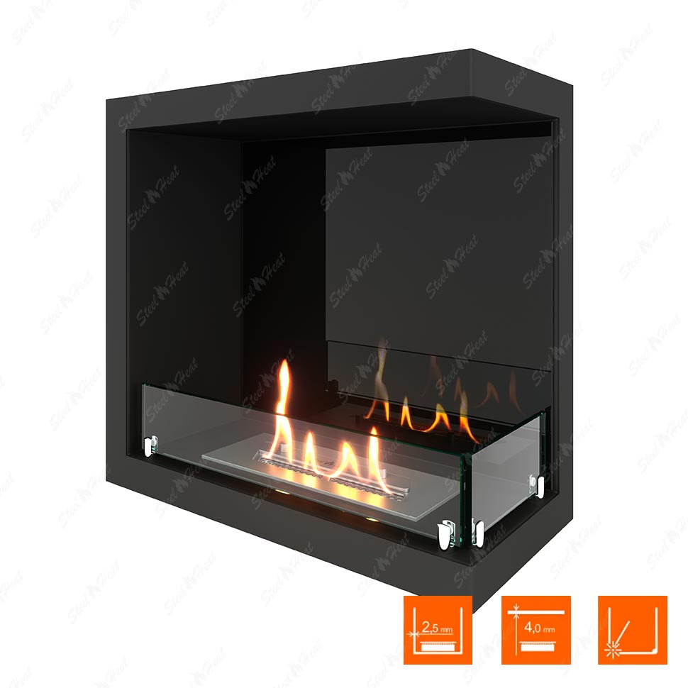 Биокамин угловой SteelHeat Leader 500 правый стекло по цене 23 473 руб.