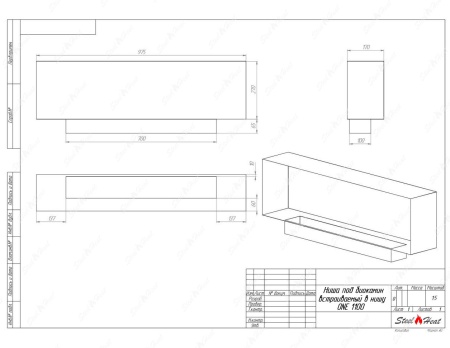 Биокамин SteelHeat ONE-V 1100 стекло + стемалит по цене 56 280 руб.