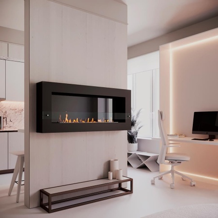 Биокамин SteelHeat WALL GRAND 1500 черный, стекло, стемалит по цене 80 010 руб.